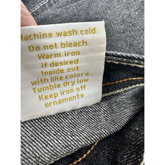 Ablanche‎ Embellish y2k Straight Cut Denim Jeans,Stone Wash Black baggy size 40 - Picture 8 of 11